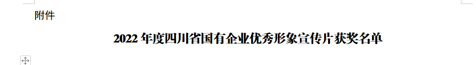 四川省k1体育集团获2022年度四川省国有企业优异形象宣传片三等奖